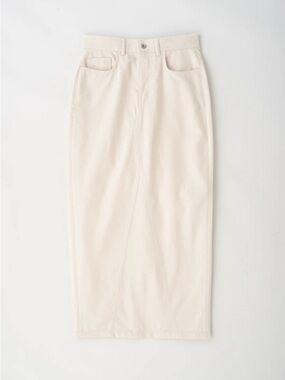 Kotn High-Waist Denim Midi Skirt - Cream